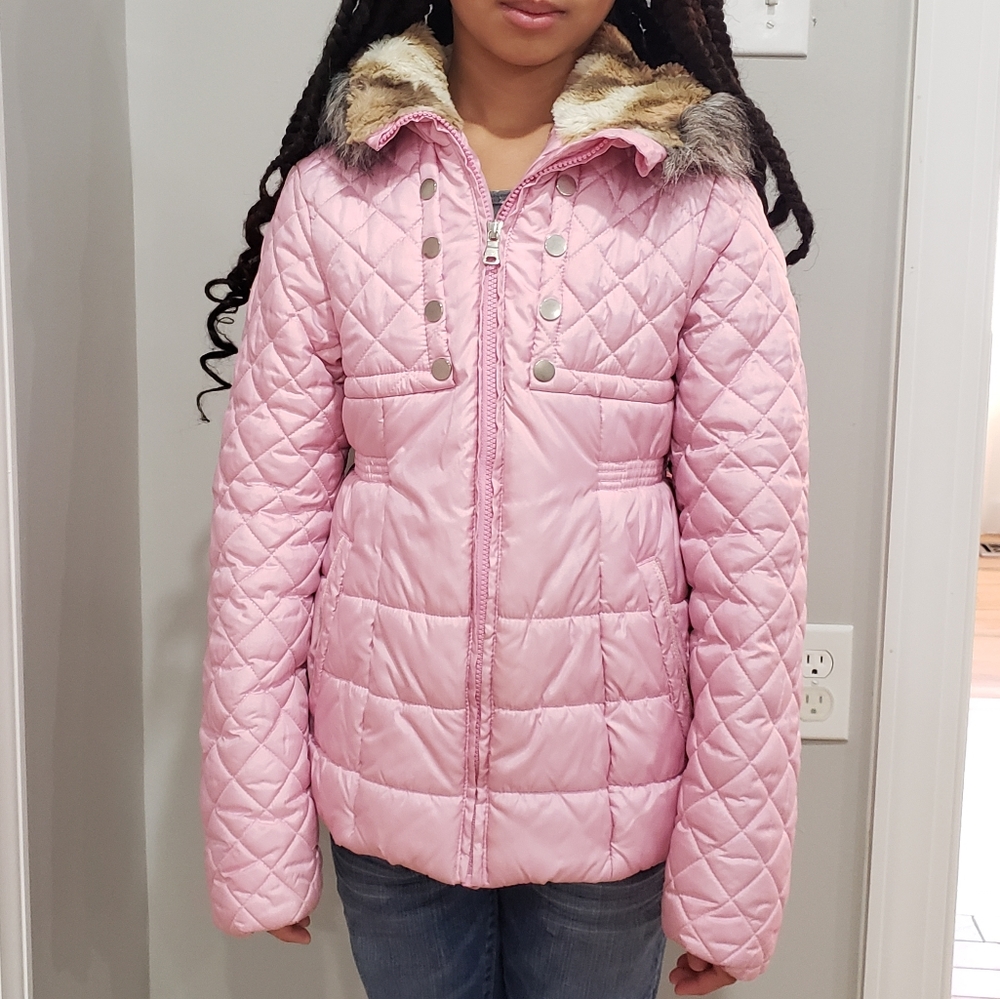 Jessica Simpson Girl's Hooded Parka Faux Fur Winter Coat